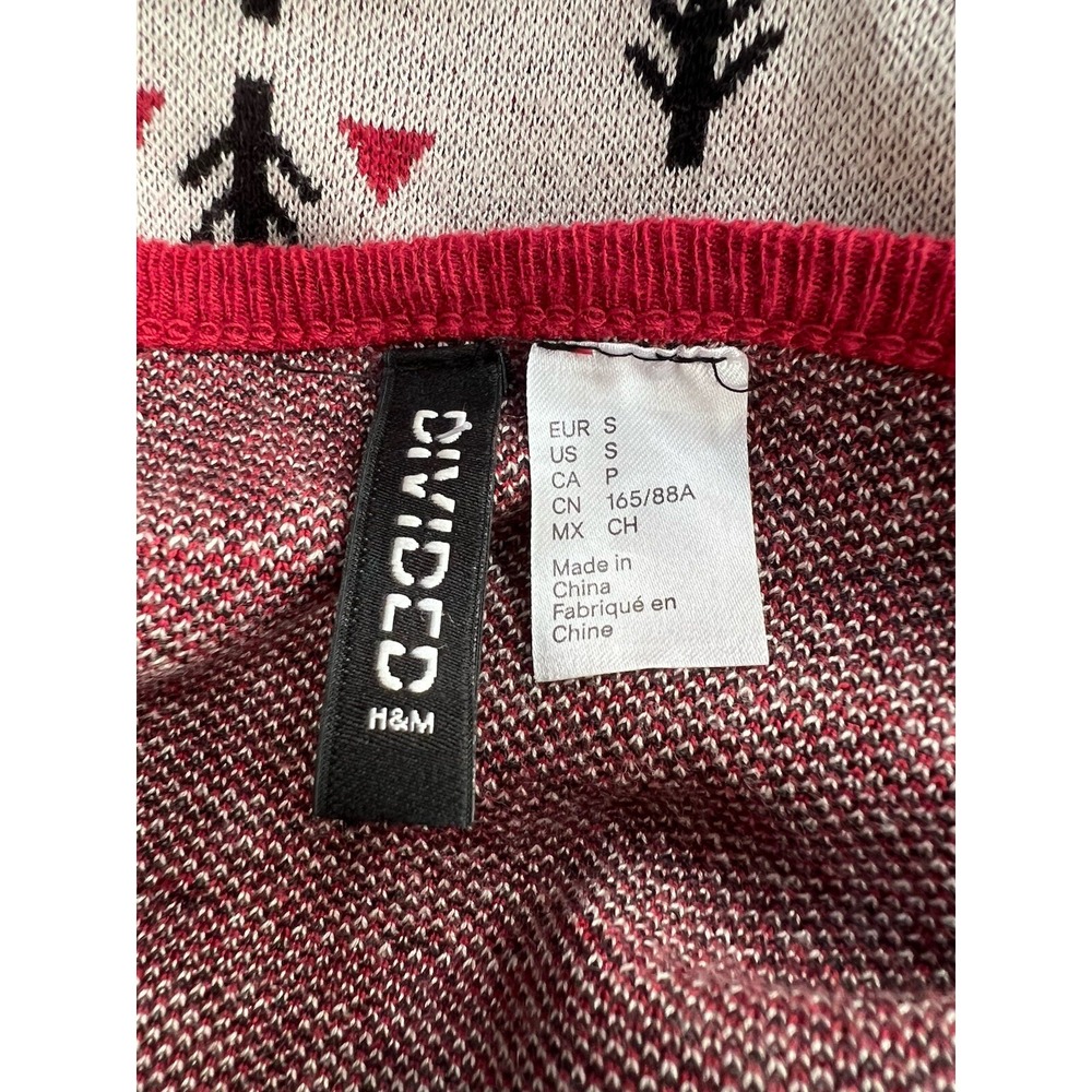 H&M Divided Cascading Cardigan Women's Tan/Red Aztec Tribal Print‎ Size Small - Picture 6 of 7